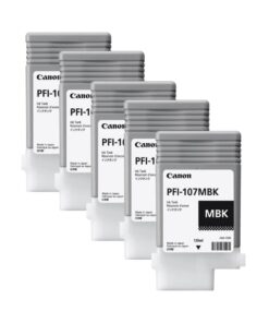 Caixa com 5 Cartuchos Canon PFI-107 MBK 130ml